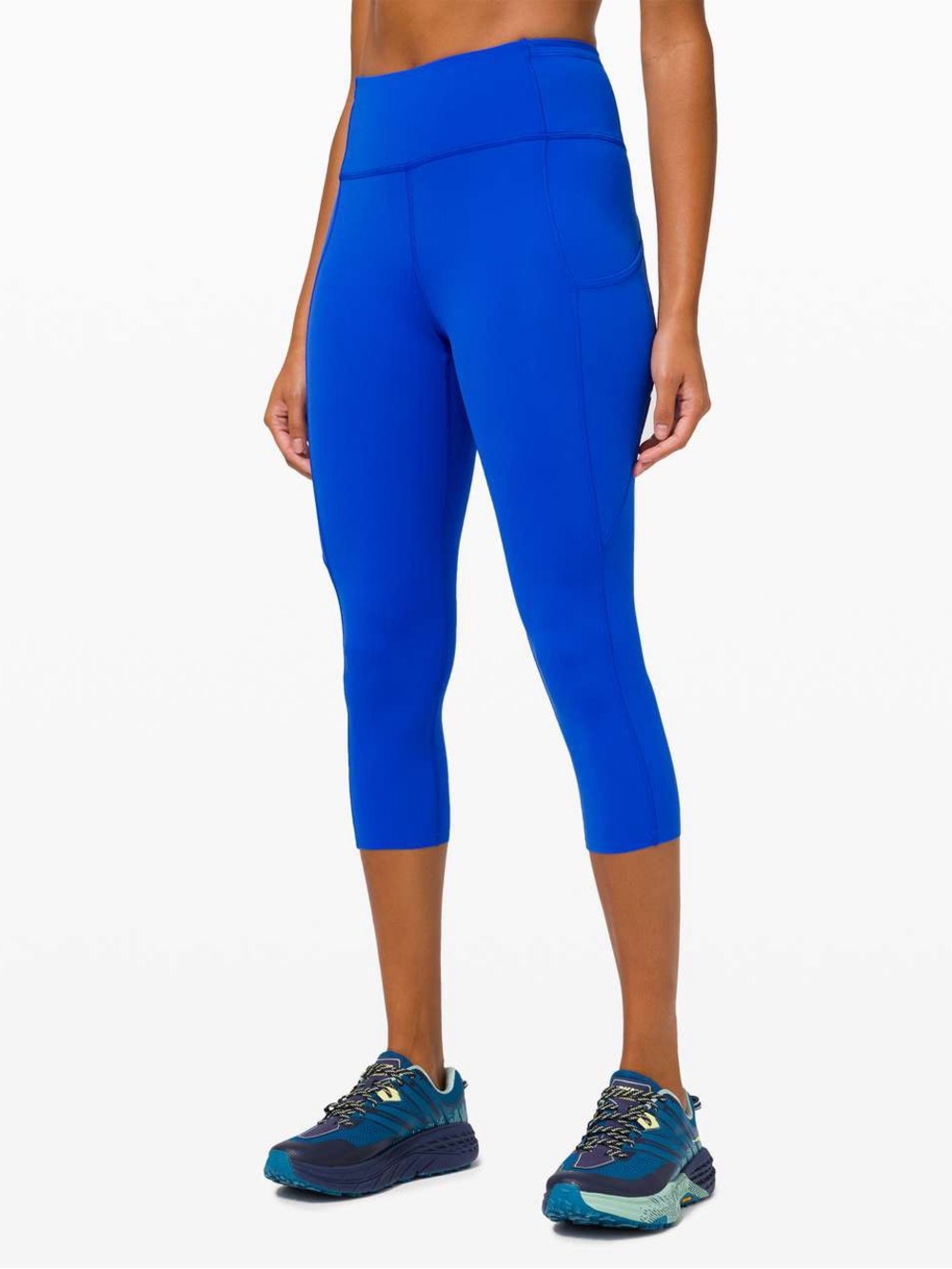 Lululemon Fast and Free Crop II 19" *Non-Reflective in Cerulean Blue size 8